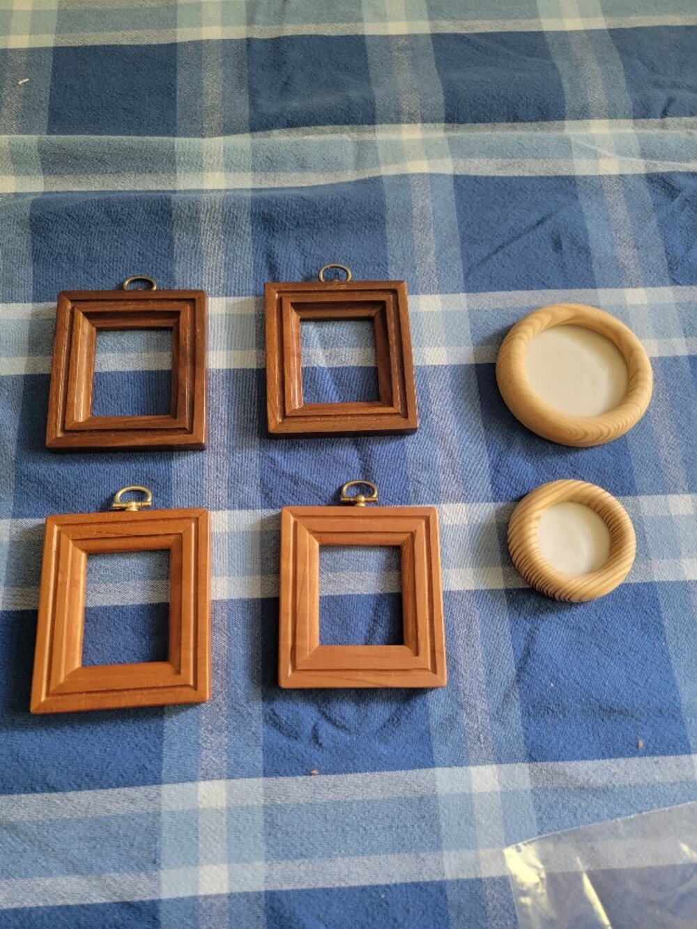 Set of 6 ~ Mini Wood Craft Frames Great for Cross Stitch